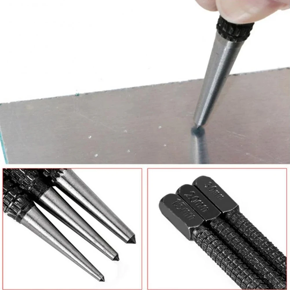 1/3Pcs 1.5mm/2mm/3mm Alloy Steel Center Punch Metal Wood Marking Drilling Tool Black Center Punch Core For Metal