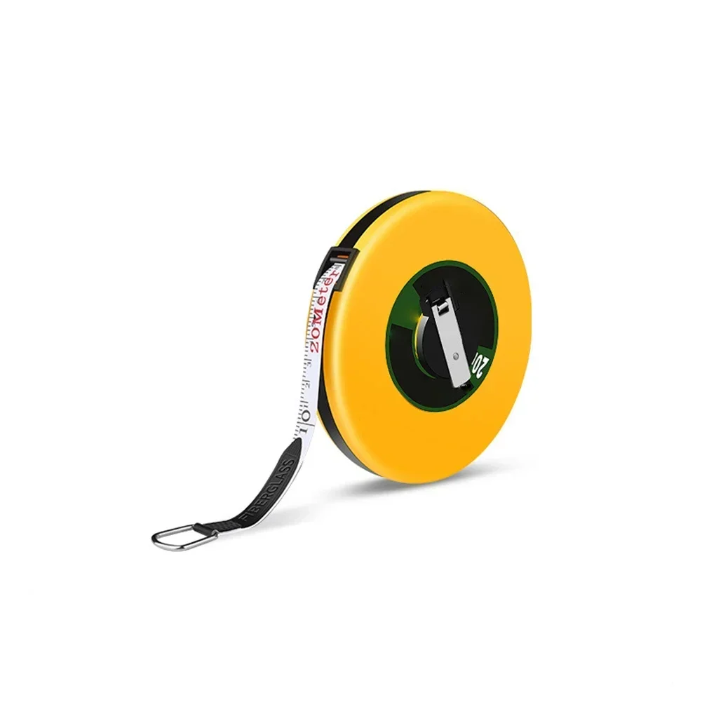 1PC Fiber Measuring Tape 10-100M Soft Tape Measure Ruler Wear-resistant Construction Tape Measure And Swivel Wheel For Surveying