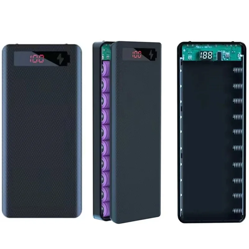 DIY 8*18650 Battery Power Bank Case 20000mAh Dual USB Type C Battery Holder Shell No Soldering Storage Box For Phone Charging