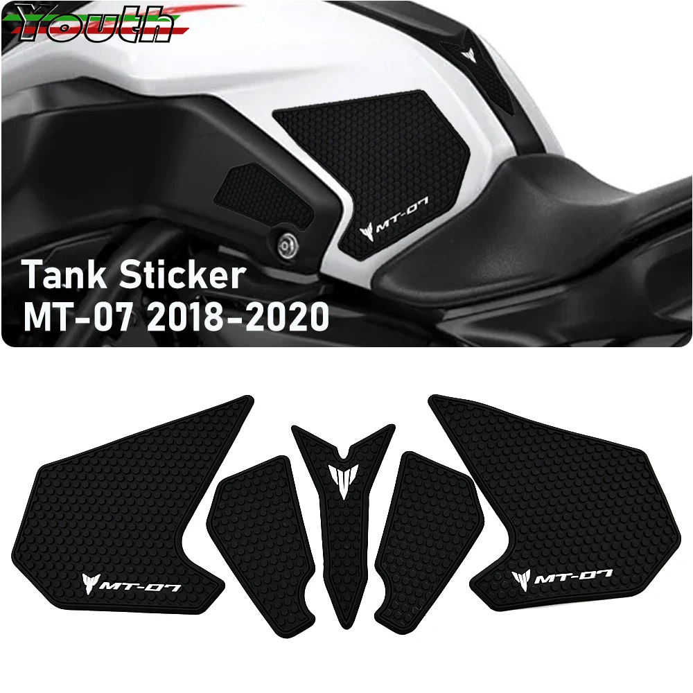 Yamaha MT-07 FZ-07 için bazen 2018 2019 2020 motosiklet Tank Pad Sticker koruyucu çıkartma gaz diz kavrama yan tankı çekiş Pad