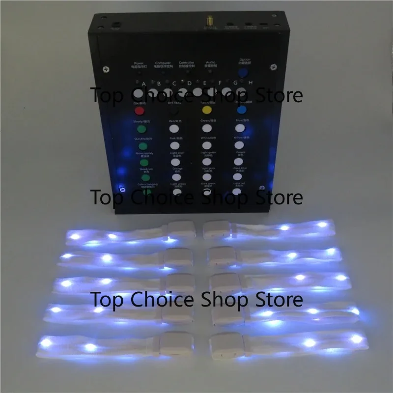 RGB Nylon,Silicone,TPU, LED Flash Wristbands, With 33 Key Digital Remote Control,Radius 500m, For Party Event, 150 PCs/Lot