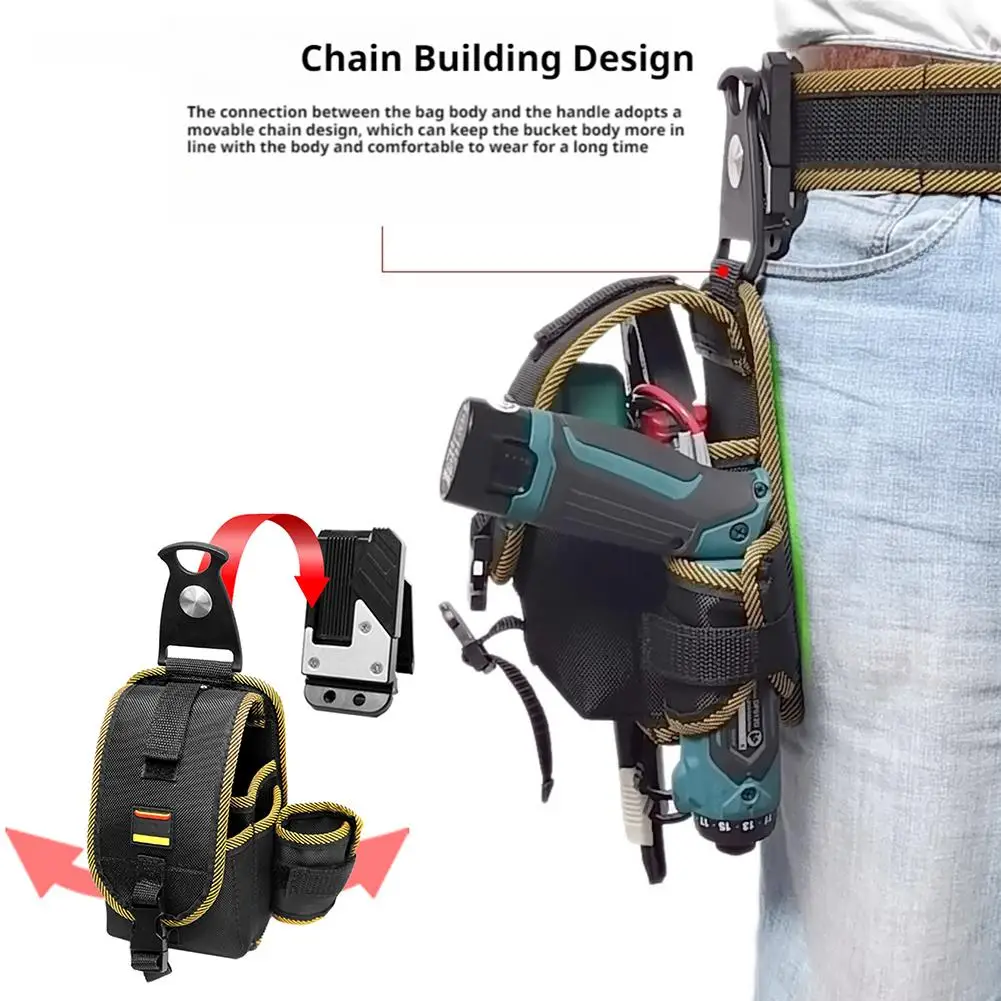 Rotating Quick Hanging Instrument Electrician Waist Waist Hanging Bag Electrician Multifunctional Portable Maintenance Bag A4T3