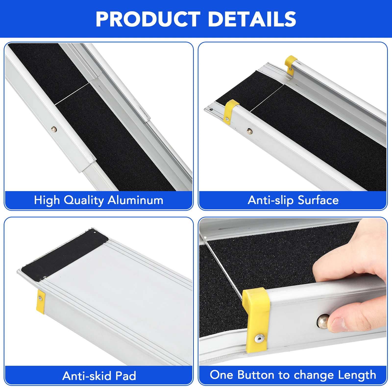 8 ft Telescoping Wheelchair Ramps for Steps