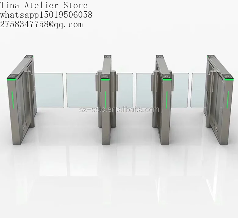 SST Swing Barrier Bi-directional Electric Turnstile DC Brushless Motor 110V-240V RS485 Communication 6-Pair IR Sensor SST-F356