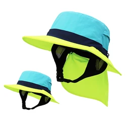 Sun Hat Surfing Women Men Summer Beach Accessory Neck Flap UV Protection Big Brim Breathable Cap For Holiday Outdoors