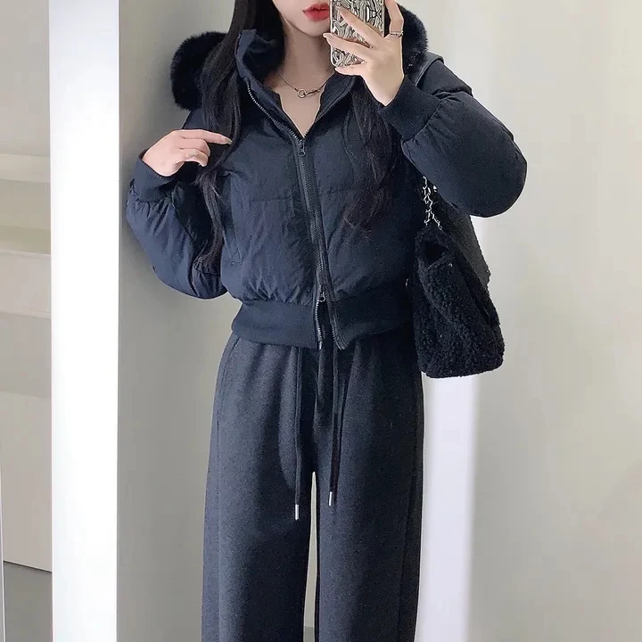 المرأة شيك ريترو القطن Jaet شتاء جديد Sle الكورية تصميم انفصال كبير الفراء طوق الخصر مقصوص سليم صالح #2