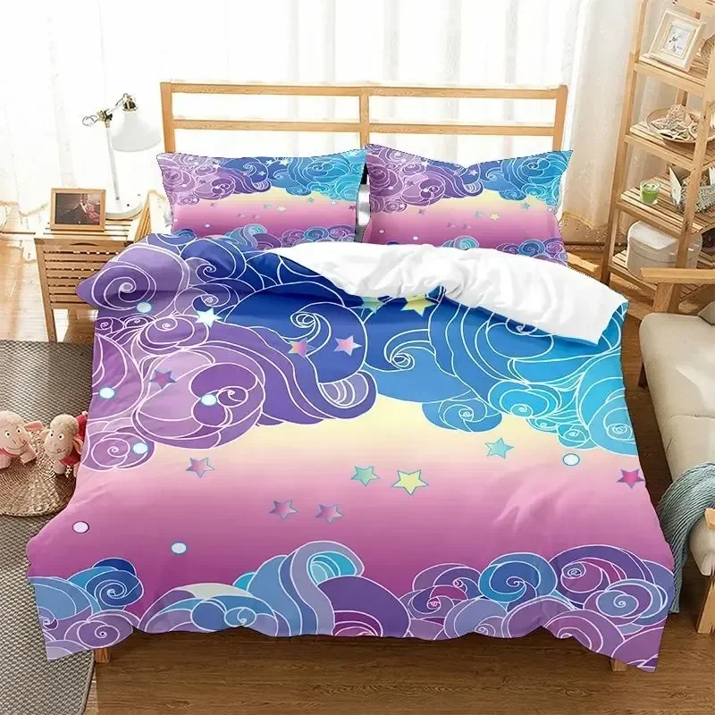 Mushroom Kids Duvet Cover King Queen Cartoon Trippy Colorful Fantasy Mushroom Soft Bedding Set Black Pink Polyester Quilt Cover