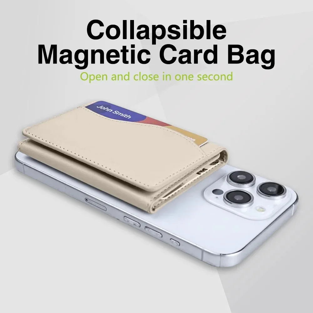 Высококачественная сумка для карт из искусственной кожи Busine Sle Bla Trifold с магнитным чехлом для iPhone 17, 16, 15, 14, 13, Pro Max, держатель для карт Magsafe