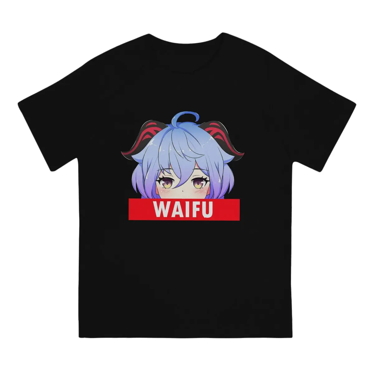 Waifu Man's TShirt Genshin Impact Game Crewneck Short Sleeve Fabric T Shirt Funny High Quality Birthday Gifts