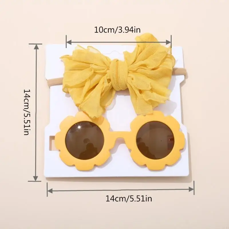 N84E opaska z kokardą i zestaw okularów przeciwsłonecznych dla dziecka opaska do włosów okulary dla dziewczynek dziecięca