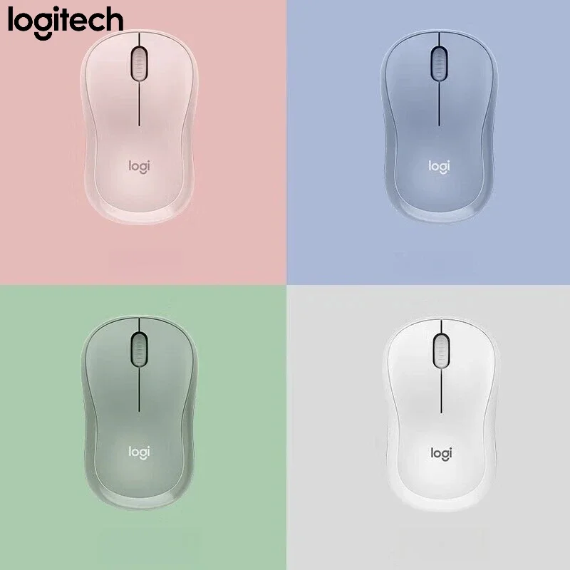 Logitech M221 Ergonomic Office Mouse - SilentTouch, 1000 DPI, Portable Design for Chromebook - Eucalyptus Green/Blue Grey