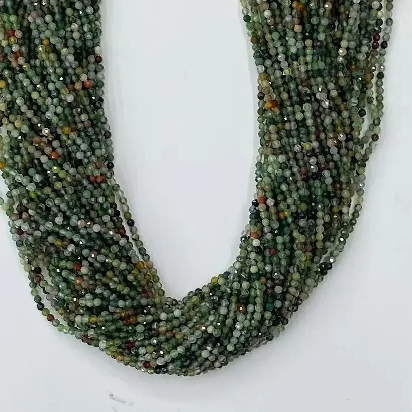 

Manufacturer Wholesale Natural Indian Agate Facted Round 38cm Loose Beads for Jewerly Making Design Fashion Stone DIY Necklace