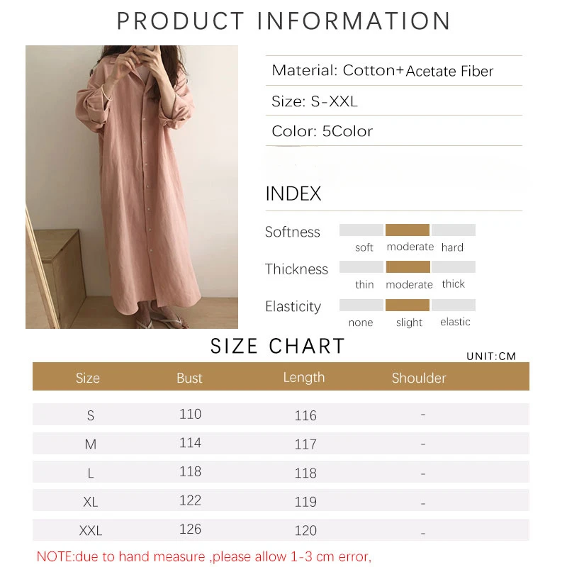 TFETTERS 2025 Abiti casual da donna Camicia Primavera Autunno Vestibilità ampia Abito a maniche lunghe Femme Maxi abito da donna