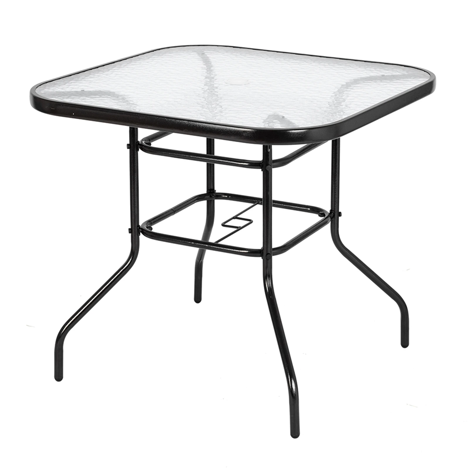 Outdoor Dining Table Square Toughened Glass Table Yard Garden Glass Table Outdoor Furniture Set