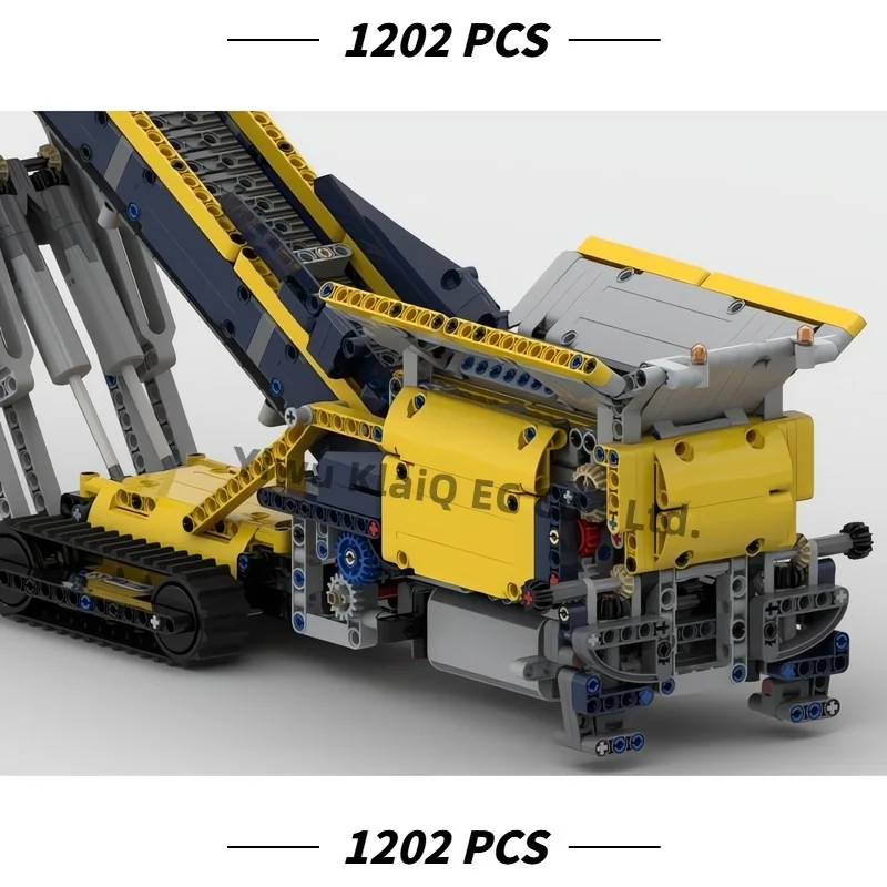 City Engineering Mobile Conveyor Belt Feeder Building Blocks Mining Construction Equipment Bricks Model for Adults 1202Pcs MOC