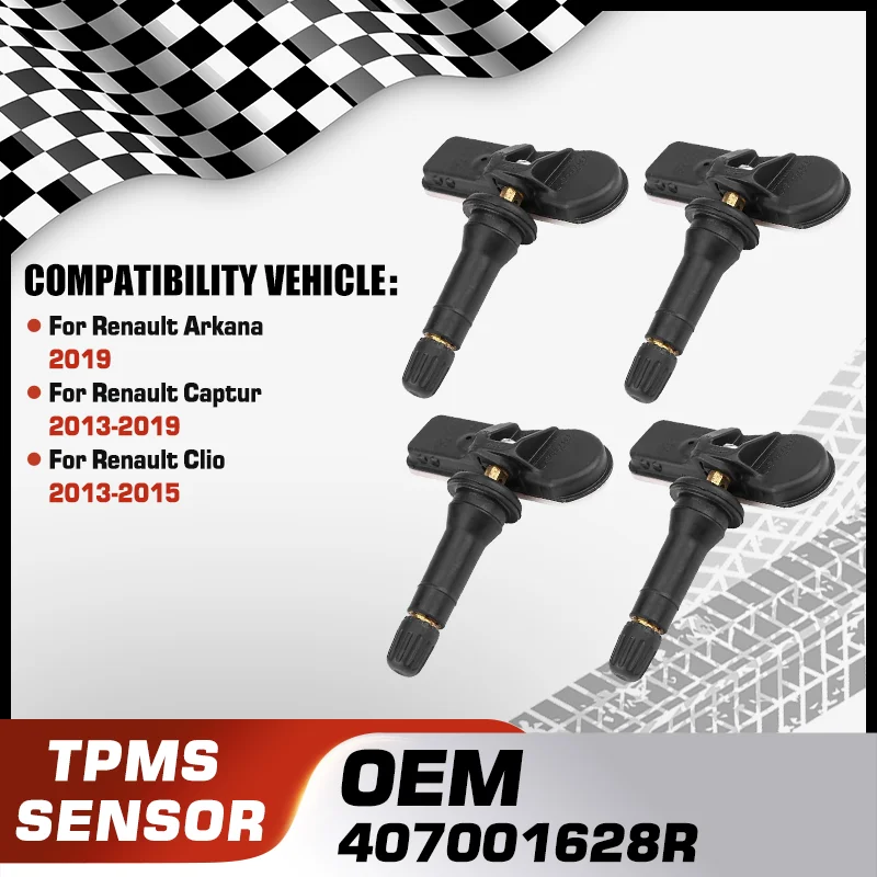 1/4 шт. автомобильный датчик давления в шинах TPMS для Renault Arkana 2019 Renault Captur 2013-2019 Renault Clio 2013-2015 407001628R