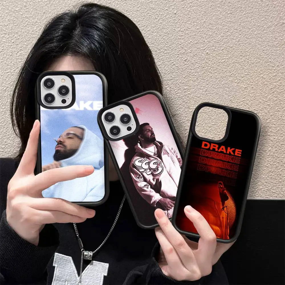 Capa de Telefone Singer Rapper D-Drake para iPhone 16 Pro Max 15 14 Plus 14 13 12 11 17, Capa Traseira em PC+TPU
