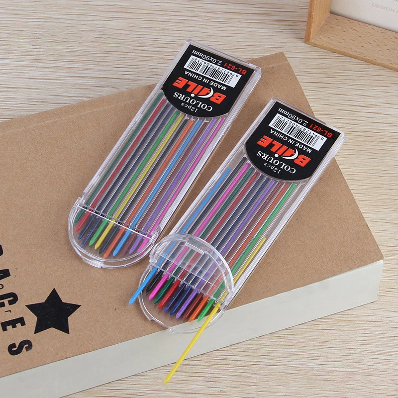 200 шт. 0,5/0,7 мм механический карандаш, ручка 2B, автоматический карандаш с сердечником, сменные стержни 12 шт., 2,0 мм, принадлежности для рисования скетчей