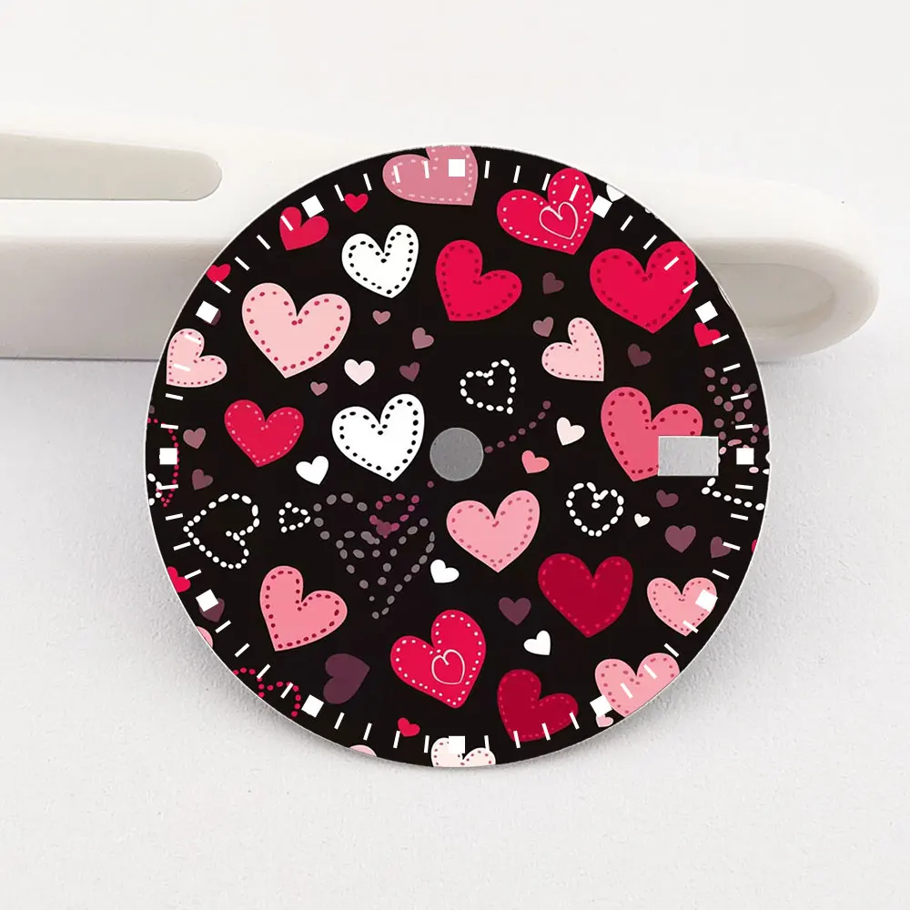 28.5mm dial loving heart dial NH35 dial creative color-printed series dial is suitable for NH35/36 movement watch accessories