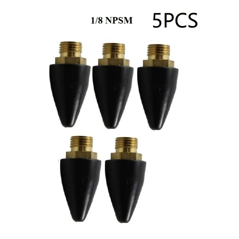 5pcs Air Nozzles Rubber Tip 3mm/0.12inch Blow Gun Kits Part Set Replacement Thread 1/8 Inch NPSM Power Tools Accessories