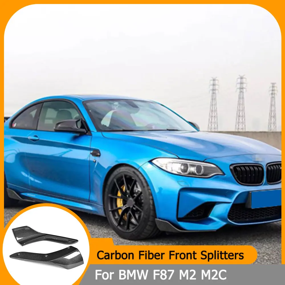 

Carbon Fiber Car Front Bumper Splitters Flaps Cupwings for BMW F87 M2 M2C Base Coupe 2-Door 2016-2020 Front Splitters Apron FRP