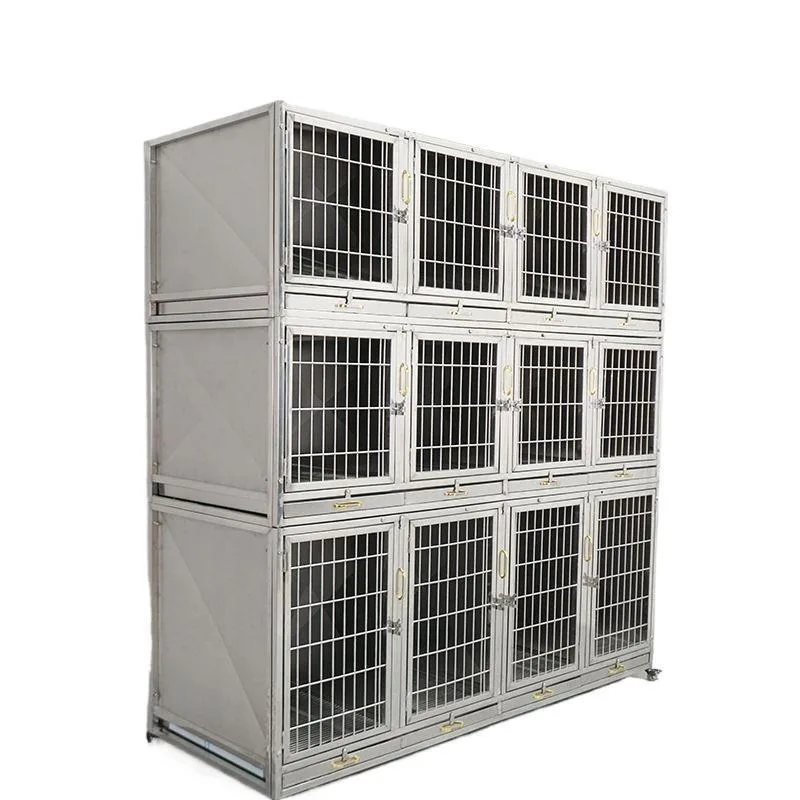 Double-layer stainless steel dog cage Inpatient cage Small dog multi-layer mother and child cage