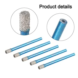 Dry Drill Drill Bit Workshop Equipment 5PCS 5mm Round Shank Power Tool For Glass Marble Granite