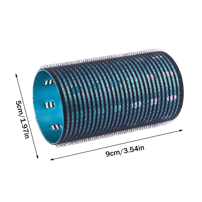1x Color Aluminum Core Self-adhesive Hair Roll 5*9cm Pure Nylon Hook And Loop Roller Self Grip Styling Hot Thermal Volume Curler