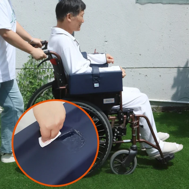 A Pair Wheelchair Armrest Pad PU leather Waterproof Elderly Care Horizontal Support Pad Wheelchair Comfort Pressure Relief Cover
