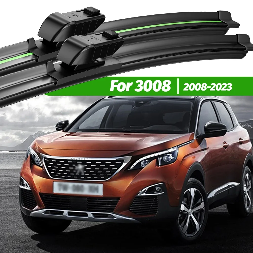 

For Peugeot 3008 2008-2023 2pcs Front Windshield Wiper Blades 2009 2011 2013 2015 2016 2018 2020 Windscreen Window Accessories