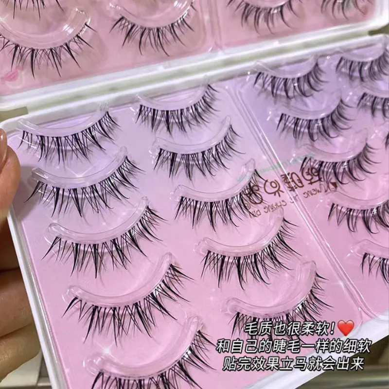 Pestañas postizas de Manga gruesa Natural, pestañas reutilizables de tira larga completa, maquillaje Wispy, herramientas de extensión de belleza, 20 pares