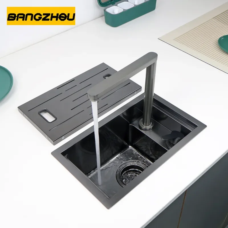 Hidden Mini Bar 304 Stainless Steel Round Invisible Sink for Dining Table Vegetable Basin Tea Room Basin Small Size