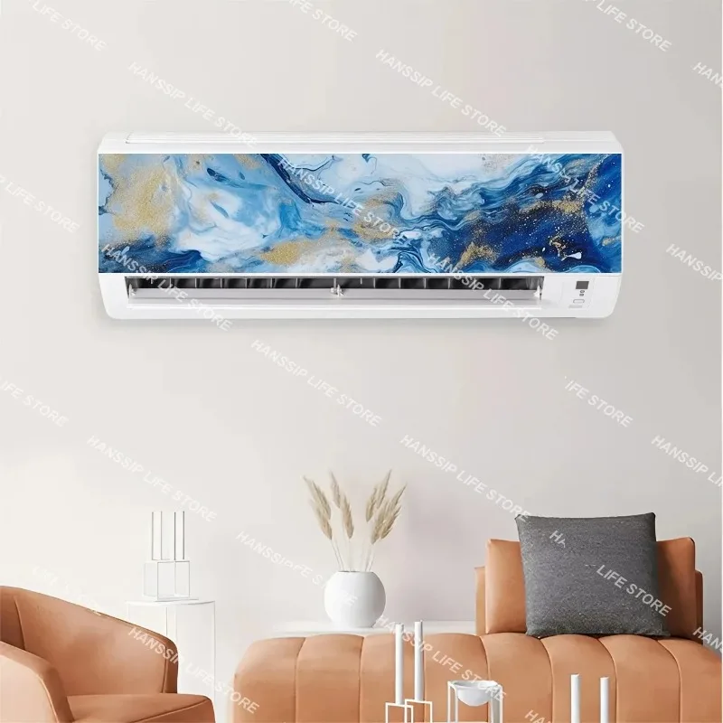 Marble AC Sticker - Abstract Tile Pattern Vinyl Wallpaper, Self-Adhesive Air Conditioner Cover, Modern Art Waterproof Home Decal