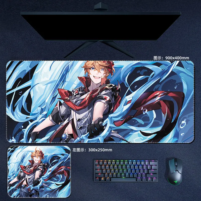 Childe Tartaglia Mouse Pad Genshin Impact Mousepad Genshin Keyboard Padding Computer Mouse Mat PC Gaming Accessories Desk Mat