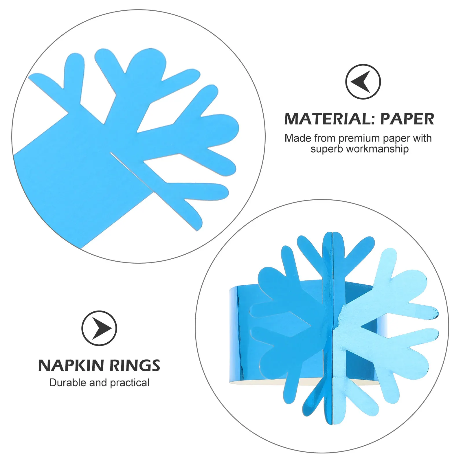 

20 Pcs Napkin Ring Creative Christmas Supplies Winter Decor Buckles Snowflake Holders Party Jesus Table