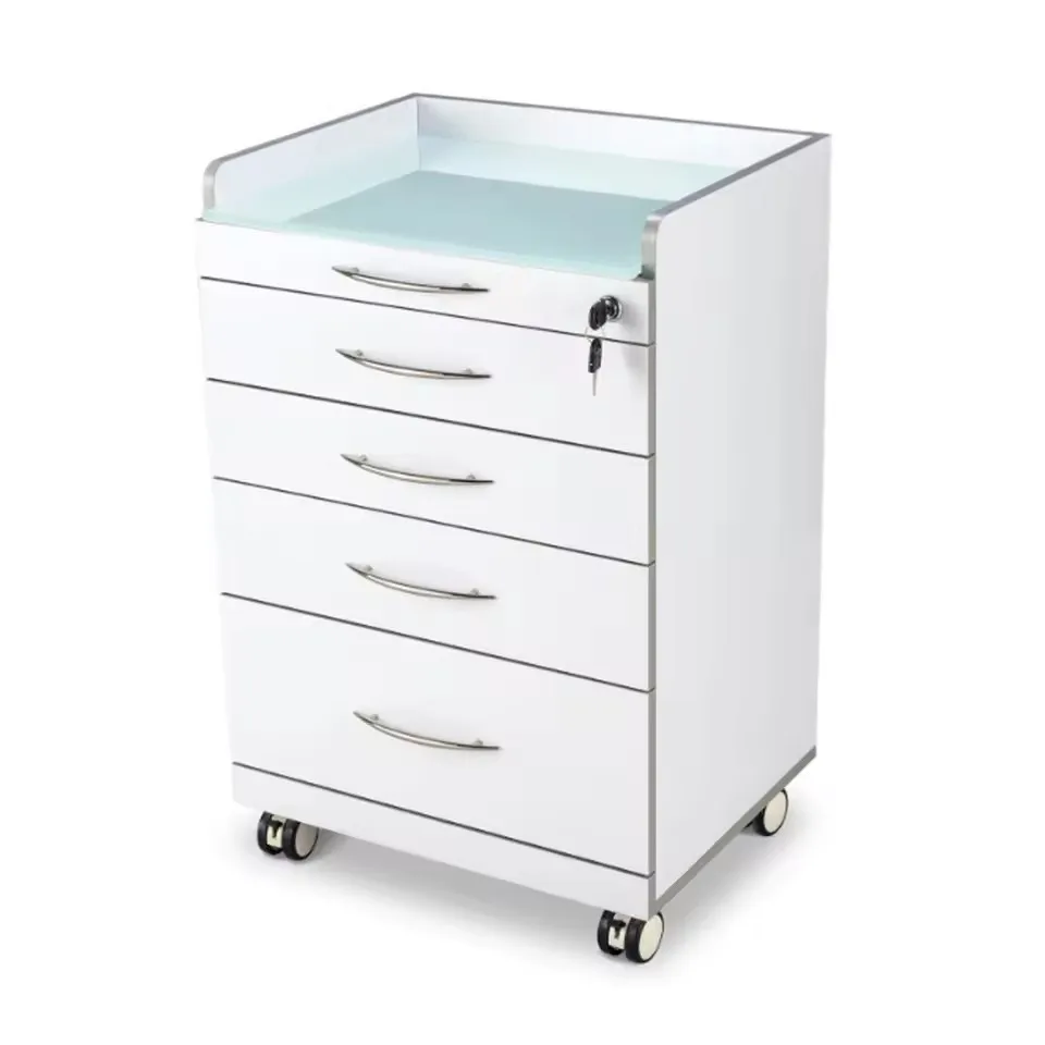 Dental Storage Cabinet 4 Drawer Mobile Trolley Stainless Steel Medical Storage Hospital Furniture