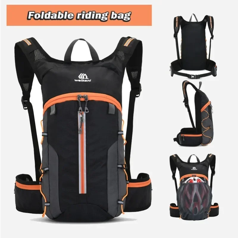 Sports Outdoor Backpack 10L Double Shoulder Foldable Lightweight Bicycle Bag Wear Helmet Net Back Pack Travel Backpack