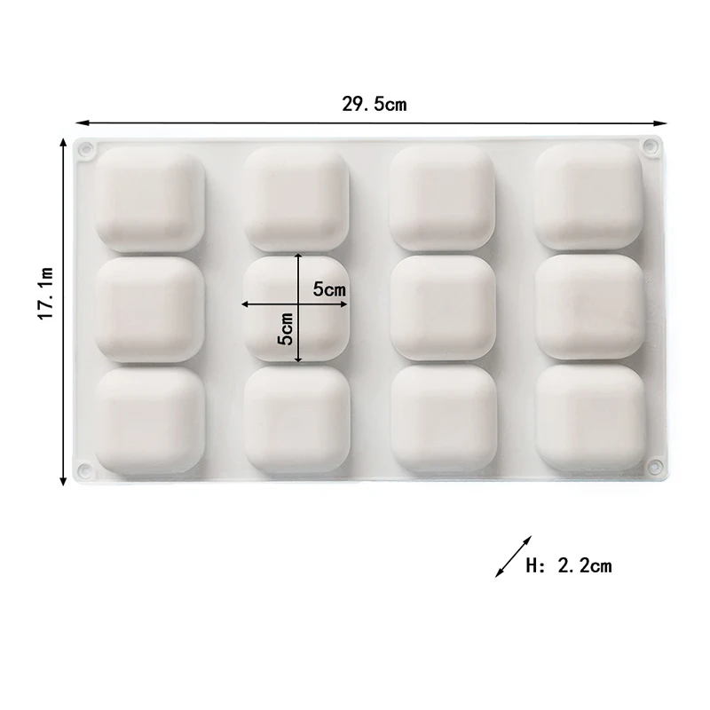 Nuovo stampo quadrato per torta mousse 2024 bombe di grasso cioccolato caramelle caramello stampo in silicone dessert pietra pasticceria strumento