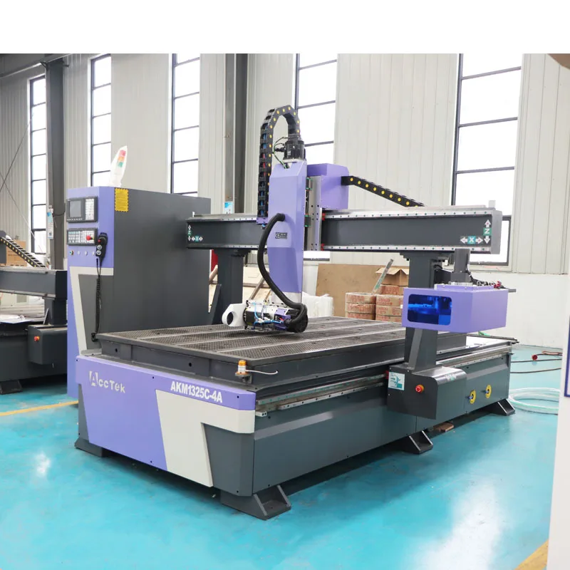 CNC Madeira Router máquina com 4 Eixo Rotary Spindle, Automatic Tool Changer