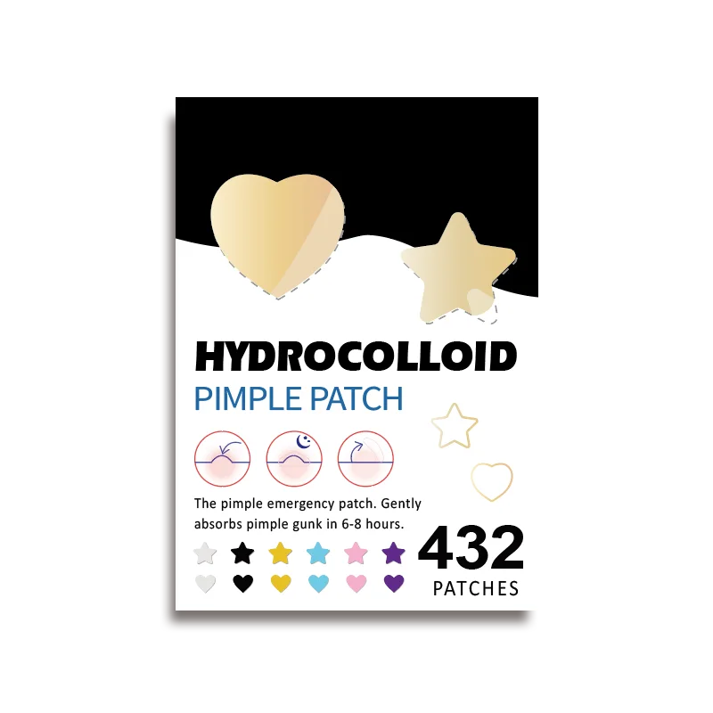 432 قطعة من رقع حب الشباب ذات 6 ألوان على شكل نجمة |   لطيف ومقاوم للماء وجميع الجلد