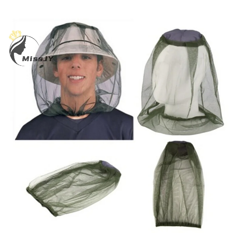 Insect Mosquito Net Mesh Face Fishing Hunting Outdoor Camping Hat Protector Cap