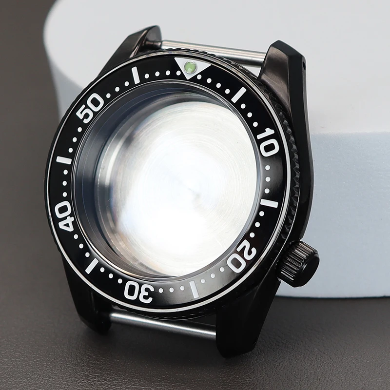 

42mm Black Watch Case Blue Film Sapphire Crystal For Seiko NH34 NH35 NH36 NH38 4R36 Movement Solid Back Modified SPB185/SPB187J1