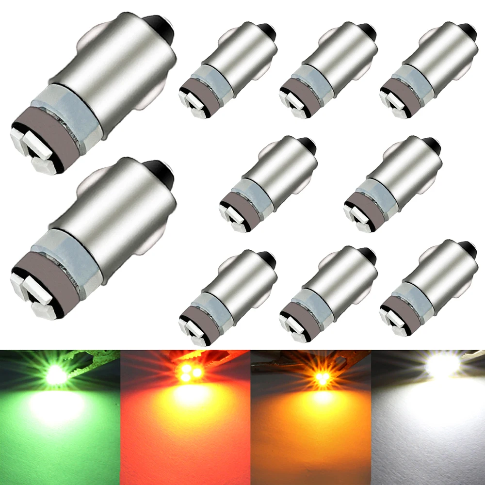 10PCS BA7S car small lights 3014 3SMD car internal Dashboard Gauge Warning Switch Lamp on  indicator light 12V