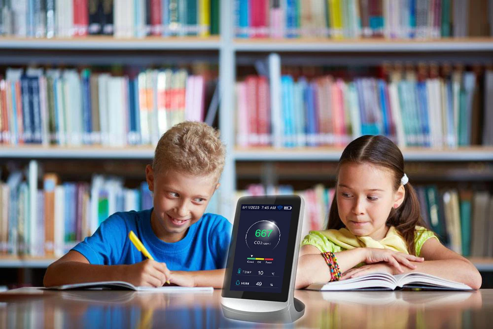 Digitales Desktop-Thermohygrometer mit CO2-Konzentrationsmessgerät, Infrarot-Sensor (NDIR) und WLAN zur Erkennung von Kohlendioxidgas