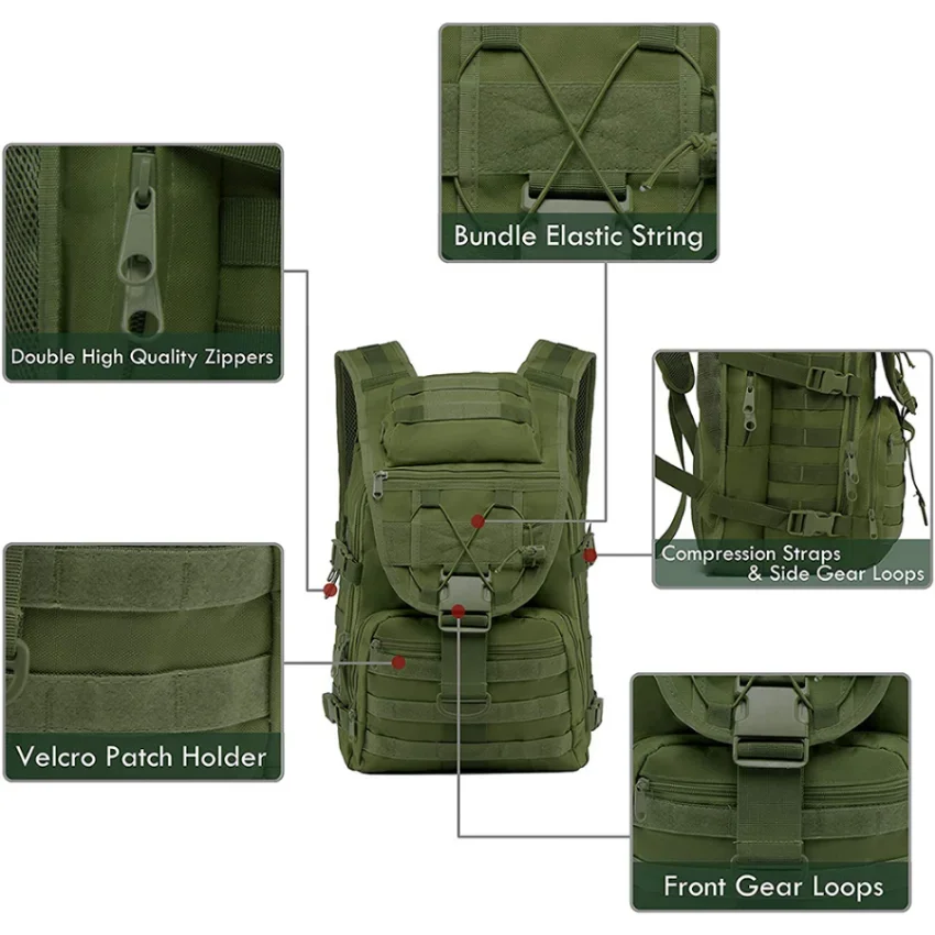 40 Liter Militaire Tactiek Rugzak Mannen Leger Assault Molle Systeem Bag Camping Rugzak Voor Reizen Outdoor Wandelen Sport Rugzak