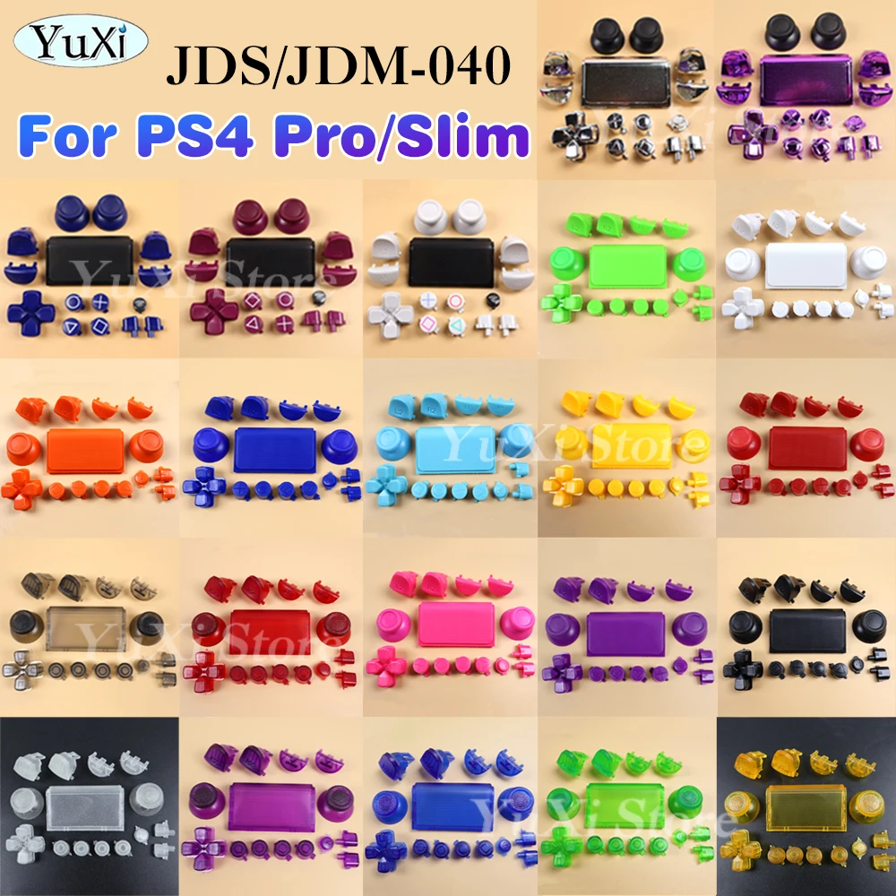 

For PS4 Pro Slim Full Buttons Joystick Cap Touch D-pad R1 L1 R2 L2 Direction ABXY Button For JDS-040 JDM-040 Gamepad Controller