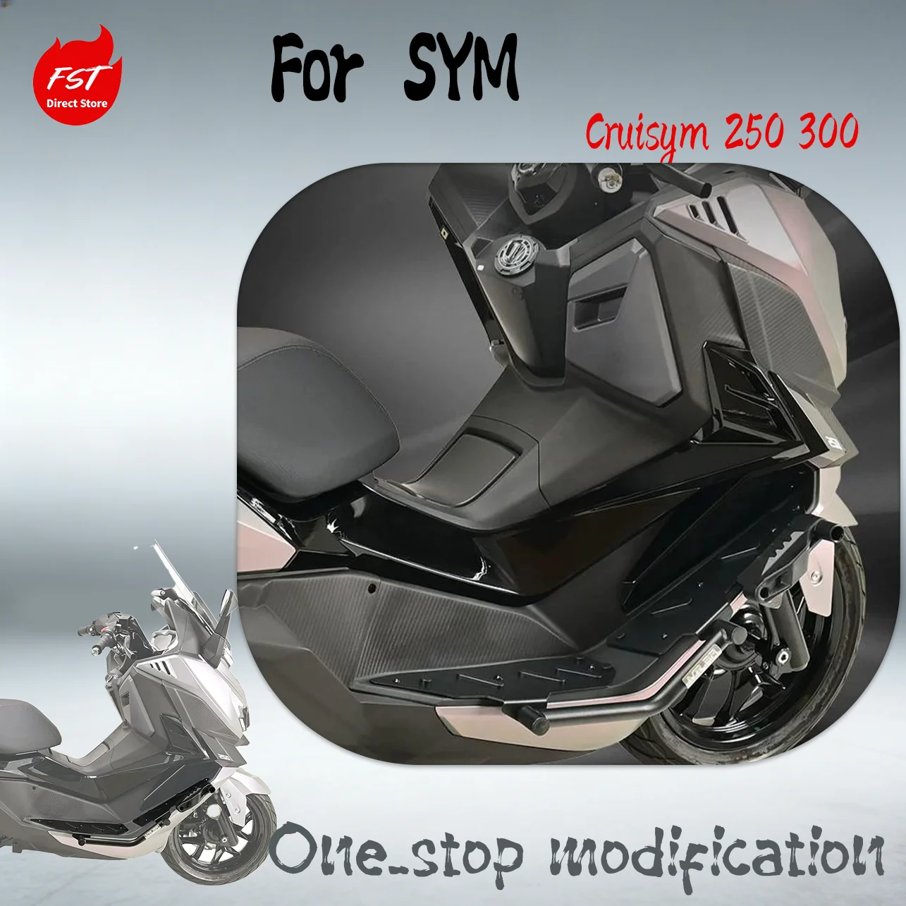 For SYM Cruisym 250 300 Integrated Crash Bar Footrest Bumper Exhaust Anti-fall Protector Motorcycle Modification Accessories
