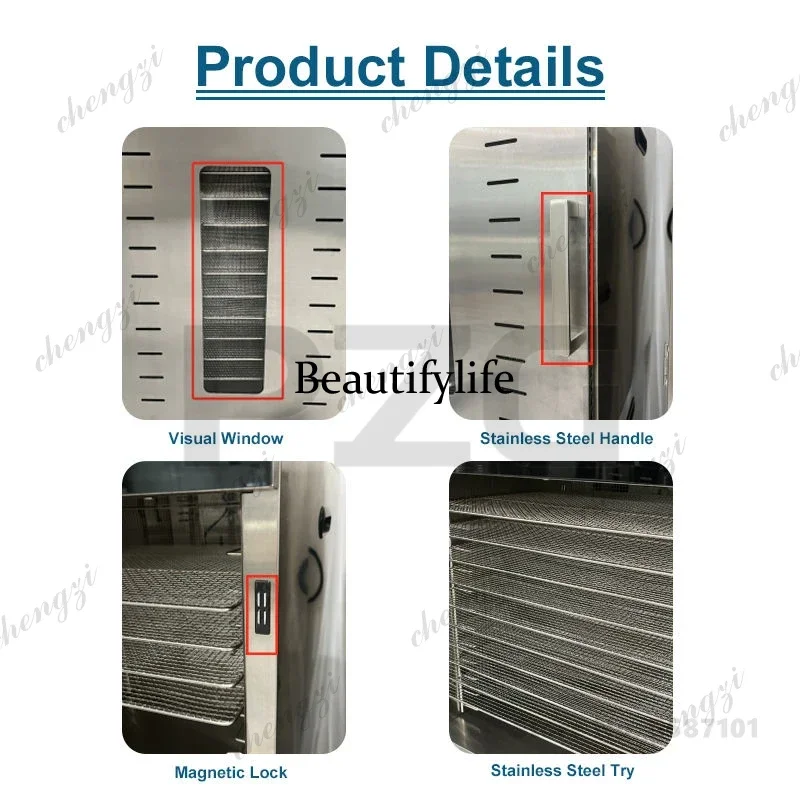 48 Trays S.S. Commercial Food Dehydrator For Fruit Vegetable Dryer Household Dried Meat Beef Jerky Drying Machine Banana Dryer