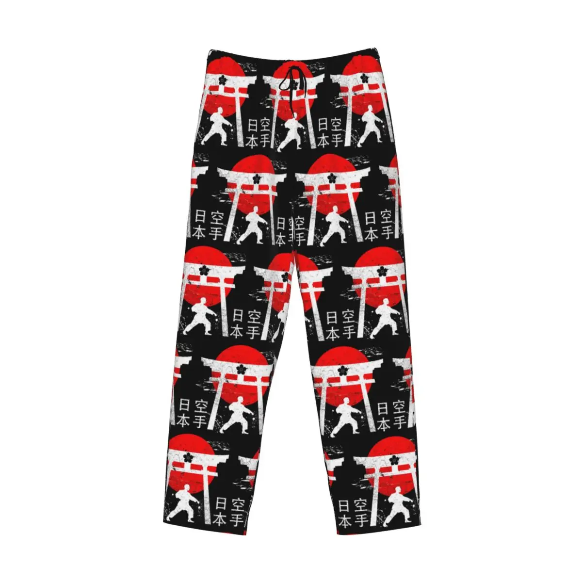 Custom Budo Soul Karate Spirit Martial Arts Pajama Pants Men Sleepwear Sleep Lounge Bottoms with Pockets