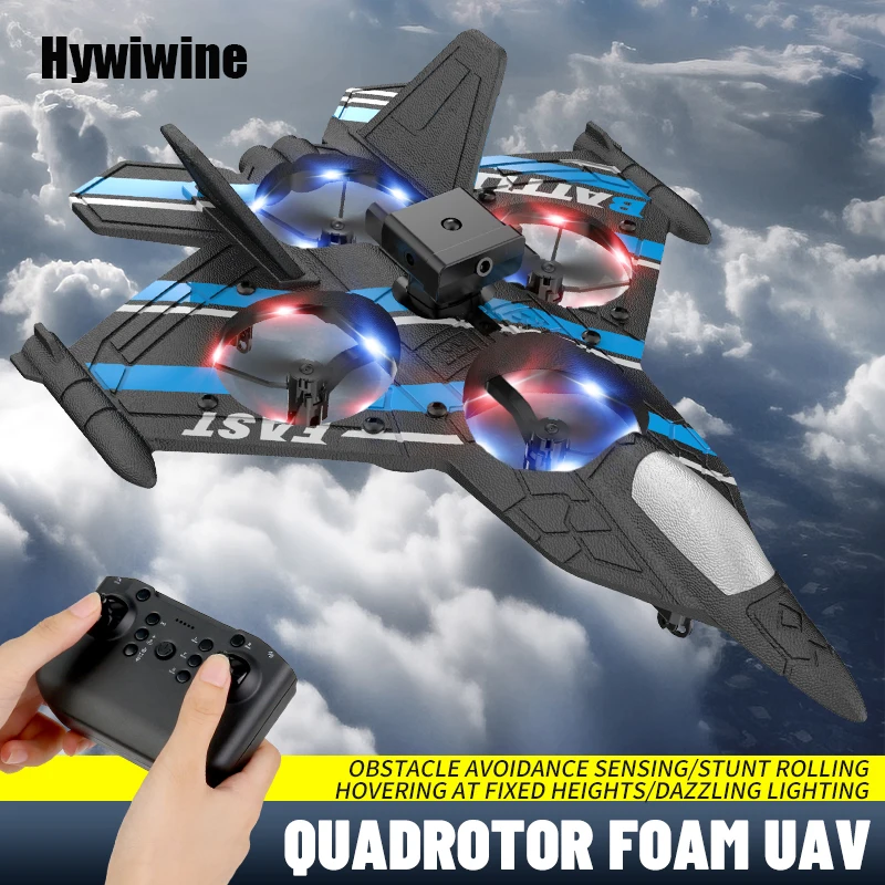 RC Aircraft with Camera Remote Control Helicopter Obstacle Avoidance Fighter 2.4G Airplane EPP Foam Plane Toys For Children Gift